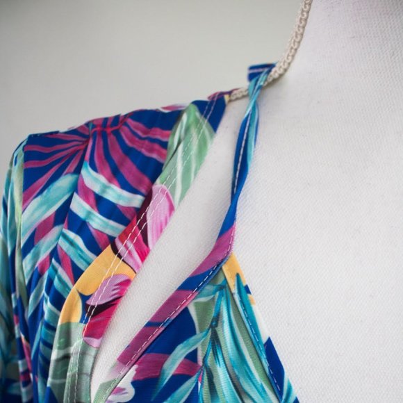 NWOT Tropical 3-Piece Bikini w/Cover-up Kimono- L - Picture 2 of 12